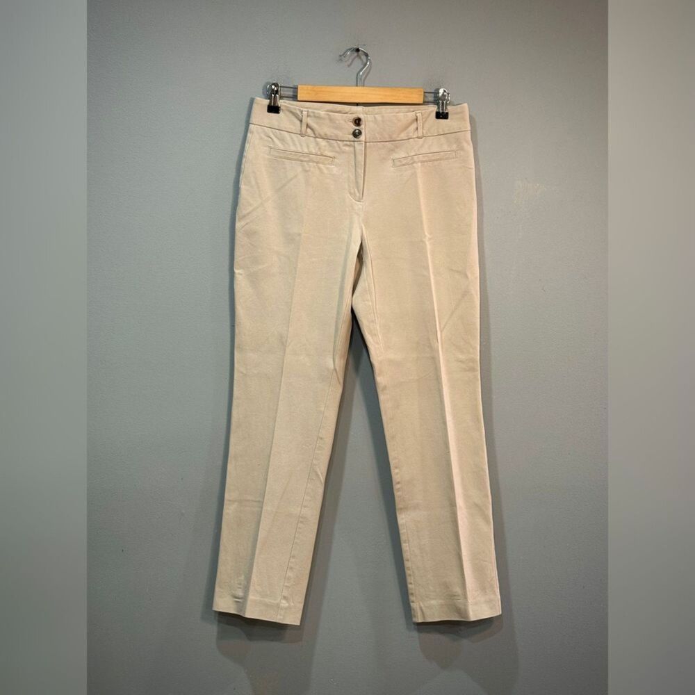 Cream Charter Club Cotton Stretch Pants Size 6 VGUC